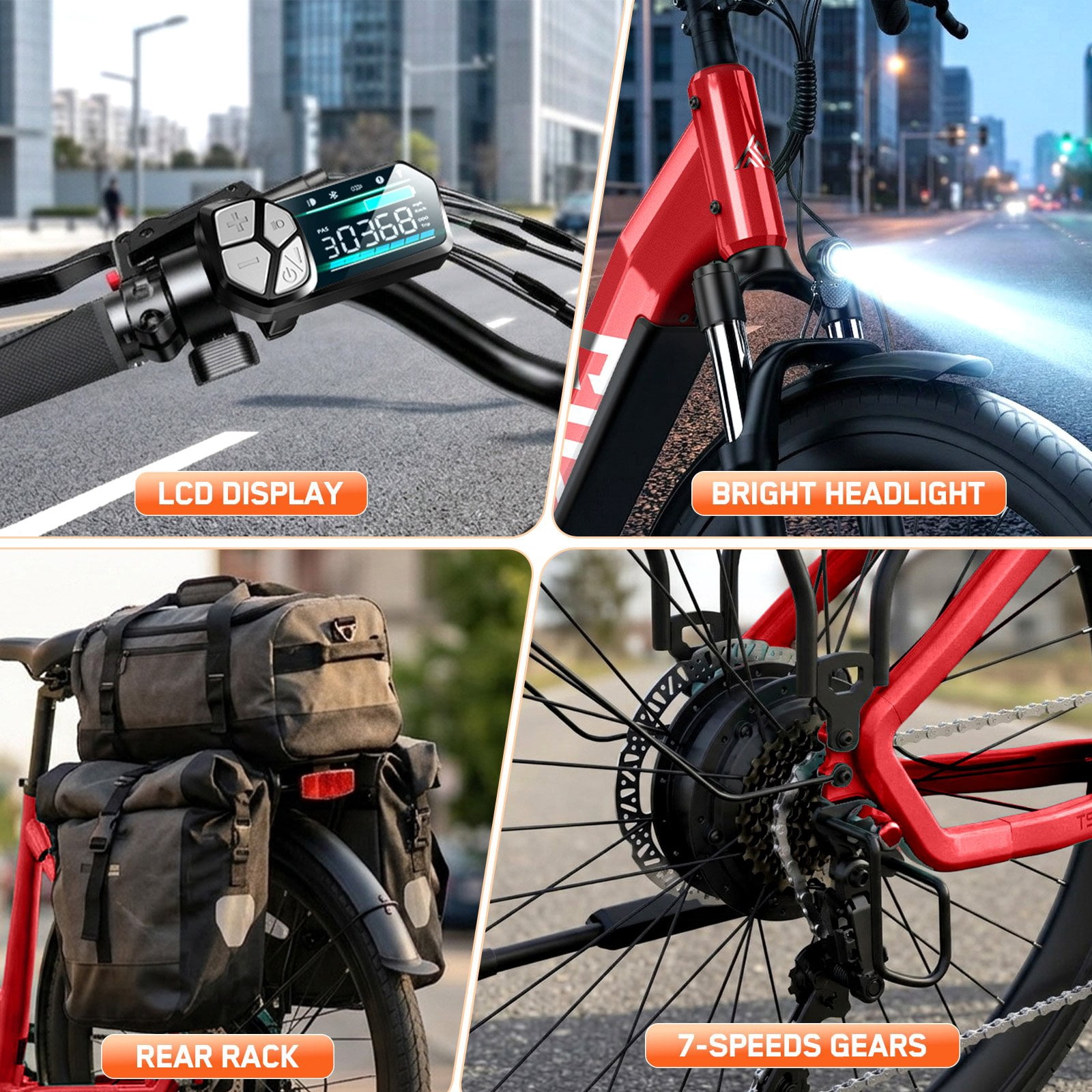 TST Electric Bike for Women, Peak 1000W E Mountain Bike, Electric Bicycle, 27.5" Tire EBike, Hydraulic Disc Brakes, 48V/15Ah Battery