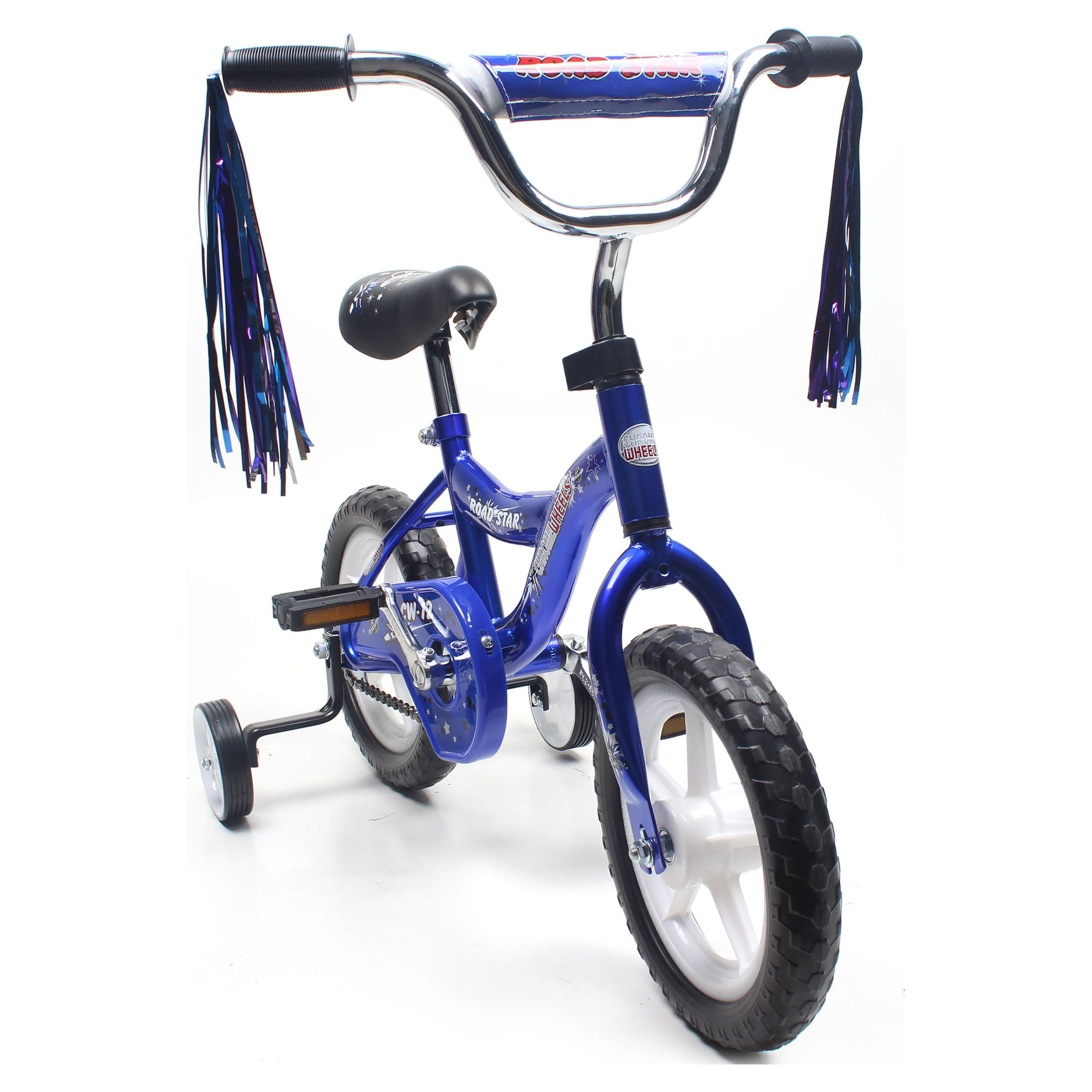 Wonder Wheels BMX 12 In. Kid's Bike for 2-4 Years Old, Bicycle for Girls with Front Basket with EVA Tires, Training Wheels and Coaster Brake, Blue