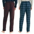 thumbnail image 2 of Nautica Men’s Soft Fleece Pajama Lounge Pants with Pockets 2-Pack  (Red Checker / Blue Paid, X-Large), 2 of 4
