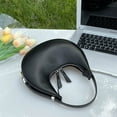 thumbnail image 4 of Half Moon Commute Bag Fashion Underarm Hobo Bag Solid Color for Weekend Vacation, 4 of 10