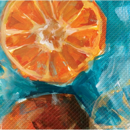 - Club Pack of 288 Fruit Expressions Oranges Premium 3-Ply Disposable Party Beverage Napkins 5