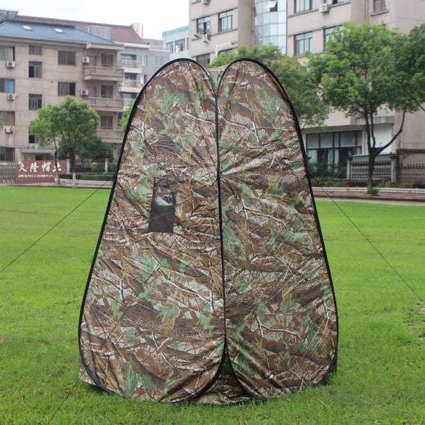 Tente De Douche Et Cabine Change Plage – Imperméable 180T – Camouflage Feuilles D'Érable – Pliable Avec Sac De Transport