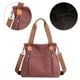 thumbnail image 3 of Bolso tote vintage de lona para mujer con múltiples bolsillos, morado, 3 of 5