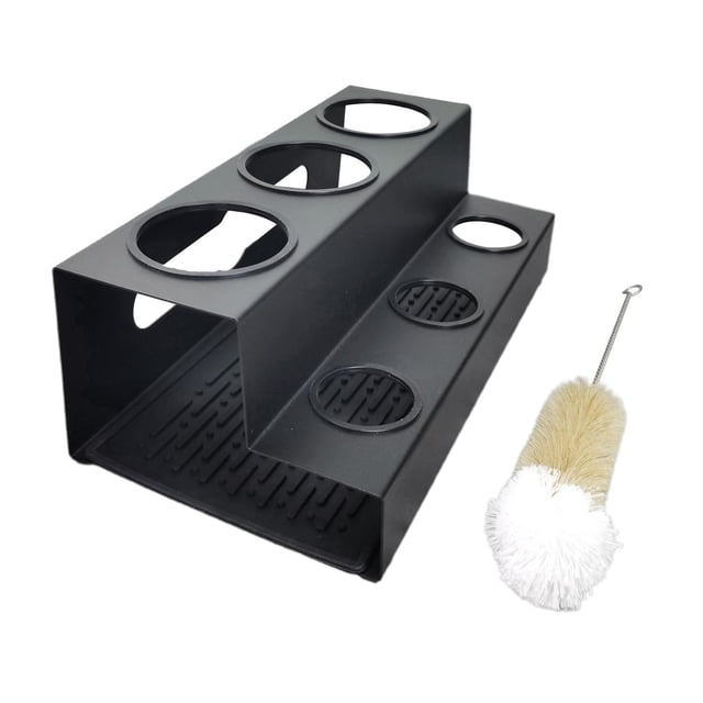 Portabotellas de Metal de 6 agujeros con soporte de goteo con de goteo para botellas de Emil y accesorios de jarra de cristal Negro Macarena estante de botellas