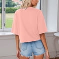 thumbnail image 4 of XIAONU Loose Cropped T-Shirt for Women Crew Neck Short Sleeve Casual Daily Boxy Fit Tee, 4 of 5