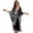 Black and White - Polynesian Flower, variant on Polynesian Flower Print Kaftan Dresses for Women Plus Size V-Neck Swimsuit Cover Up Batwing Sleeve Kaftan Maxi Dresses Summer Beach Coverups for Bathing Suit