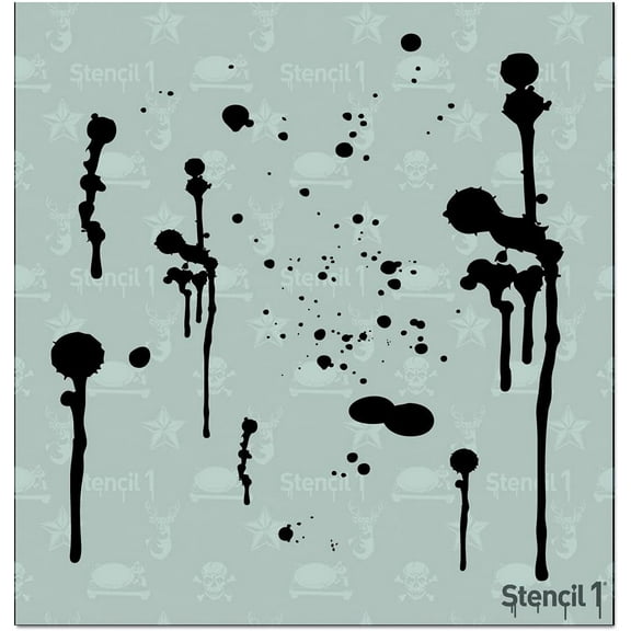 Stencil1 Drip Marks Stencil Art Craft - 5.75" x 6"