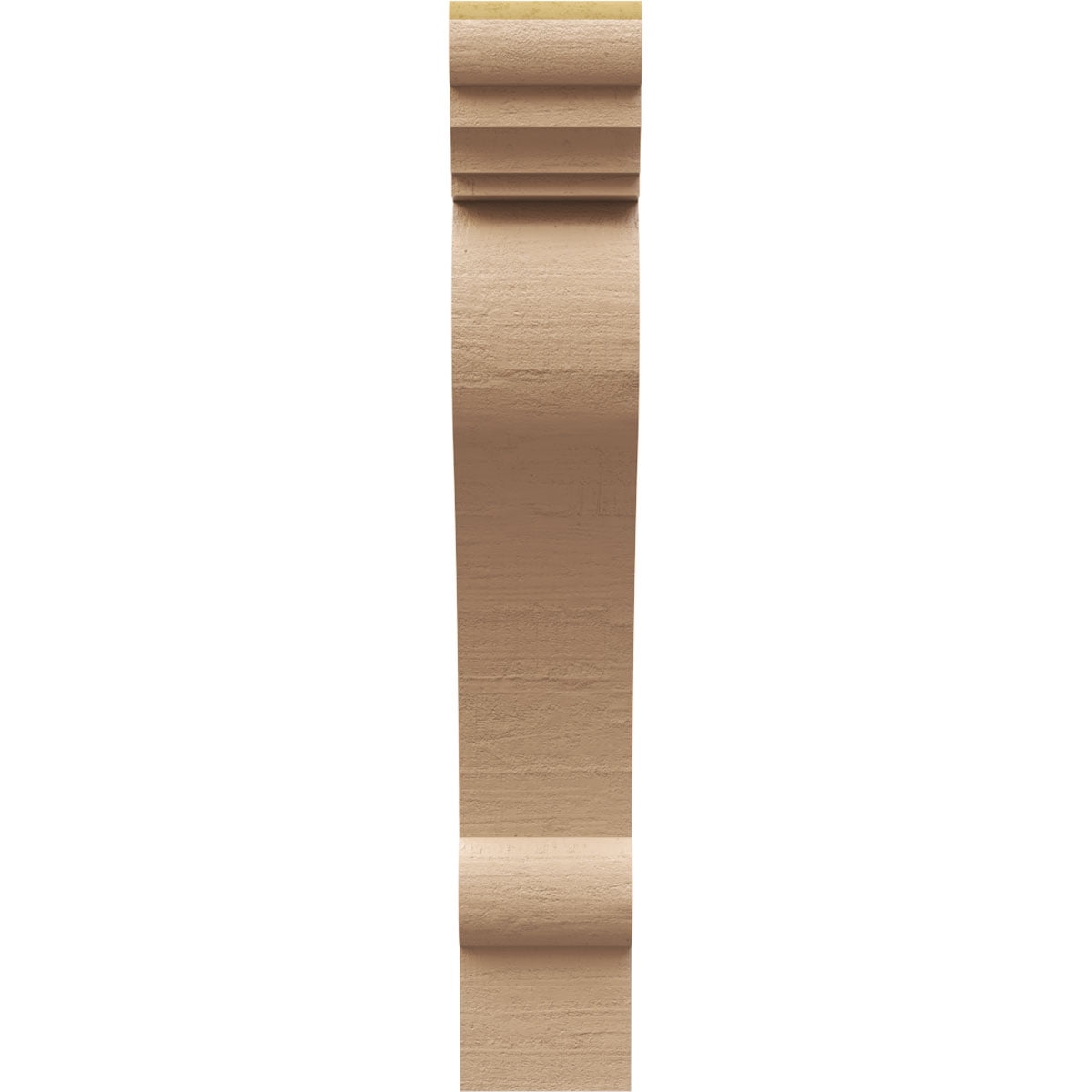 2"W x 4"D x 12"H Thin Mayflower Rough Cedar Woodgrain TimberThane Corbel, Primed Tan