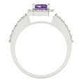 thumbnail image 4 of 1.92 ctw Solitaire with Zirconia Diamond Accents Anniversary Ring for Women | Emerald Cut Simulated Alexandrite | Hyperallergenic Solid 18K White Gold, 4 of 5