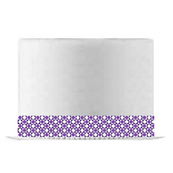Purple and White Squares and Circles Edible Cake Decoration Ribbon -6 Slim Strips