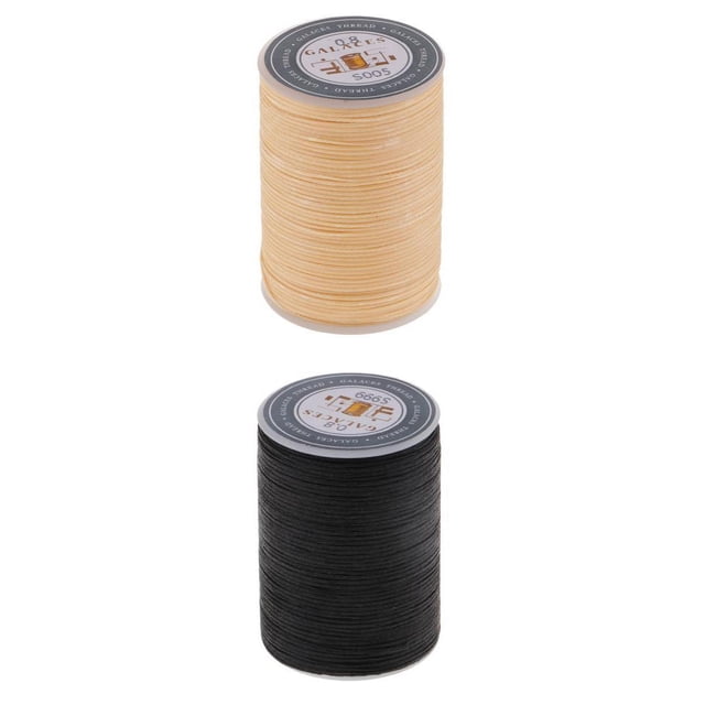 2 Rollos De Hilo De Poliéster Encerado Plano De 0,8 Mm Para Coser La