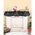 thumbnail image 2 of Black Christmas Tree Fireplace Mantel Scarf Table Runner, Balls Xmas Snowflake Winter Garland Mantel Top Tablerunners Dresser Scarves Cover Decorations for Windows Party Living Room 90''x17'', 2 of 6