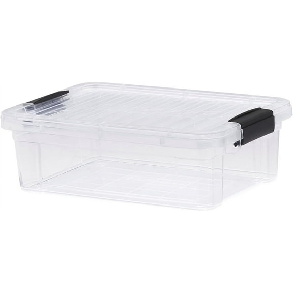 Superio Clear Storage Box with Lid, 4.5 Quart Plastic Container Bins for Organizing, Stackable Crates, BPA Free, Non Toxic, Odor Free, Organizers for Home, Office, School, and Dorm