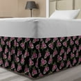 thumbnail image 1 of Nature Bed Skirt, Overview Scenery of Flower Bunches with Leaves on a Charcoal Grey Background, Elastic Bedskirt Dust Ruffle Wrap Around for Bedding Decor, 4 Sizes, Multicolor, by Ambesonne, 1 of 2