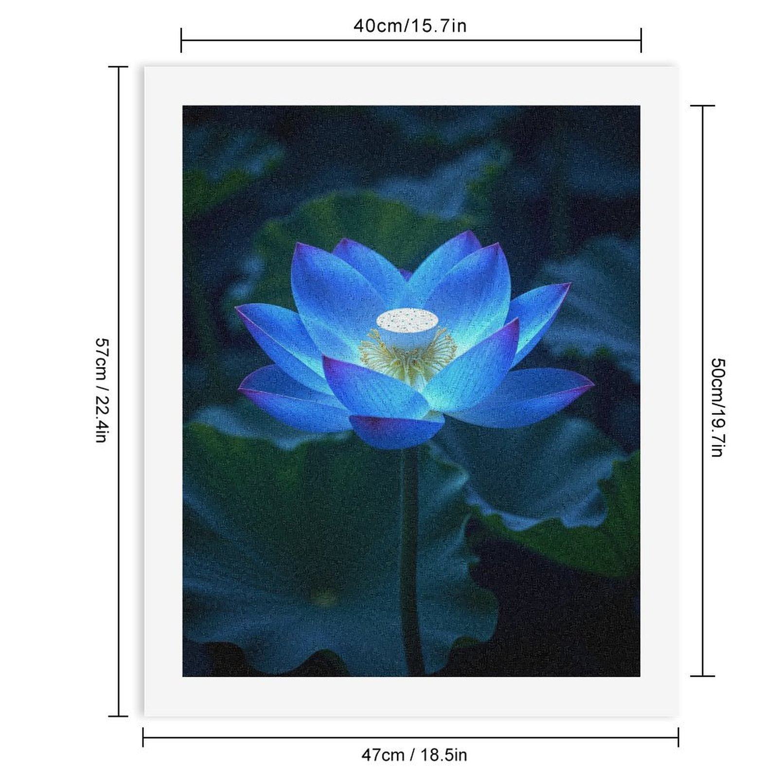 Paint By Numbers Kit for Adults Beginner - DIY Radiant Blue Lotus Blossom Canvas Painting Kits for Adults, Frameless Paint By Number for Adults for Home Wall Decor 16x20 Inch