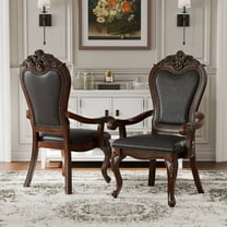Furniture of America Alernit Traditional Nailhead Trim Dining Arm Chairs, Dark Cherry (Set of 2)