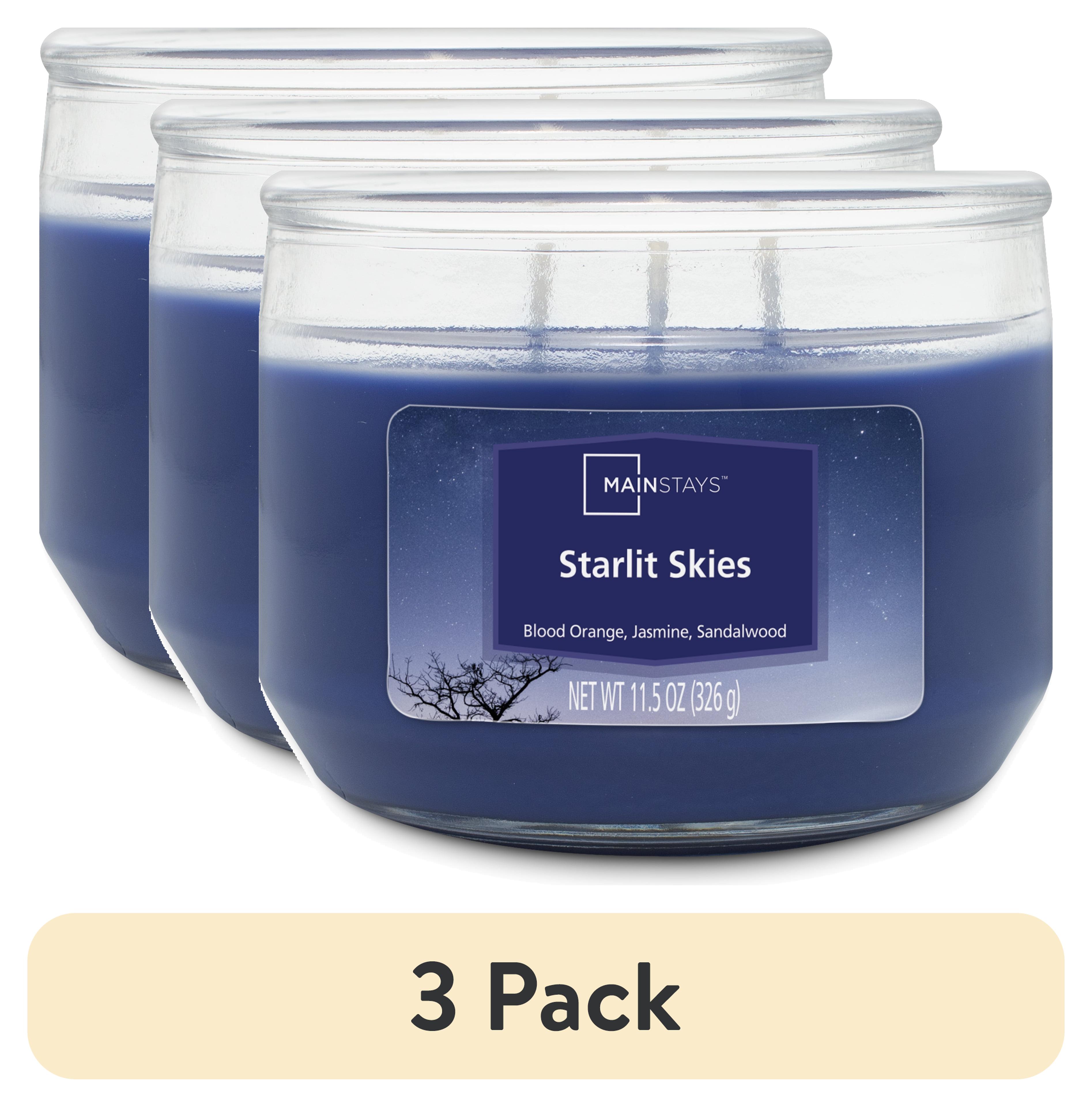 (3 pack) Mainstays Starlit Skies Scented 3 Wick Candle, 11.5 oz.
