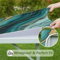 thumbnail image 6 of Teal Gold Marble Pattern Square Fitted Tablecloth with Elastic Edge,Square Table Cover,Washable Elastic Table Cover for Home Kitchen Party Decor 34"x34", 6 of 6