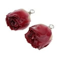 thumbnail image 2 of 2pcs Charmes Fleurs Séchées Pendentif Résine Charmes Bricolage Boucles d'Oreilles Résultats Rouge, 2 of 7