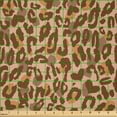 thumbnail image 2 of Ambesonne Animal Print Fabric by the Yard Microfiber, Savannah Pattern Heart, 3 Yards, Peach Chocolate, 2 of 2