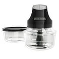 thumbnail image 3 of BLACK+DECKER EHC3002B Glass Bowl Chopper (Contains Two 4-Cup Bowls and Lids plus Chopper), Black, 3 of 4