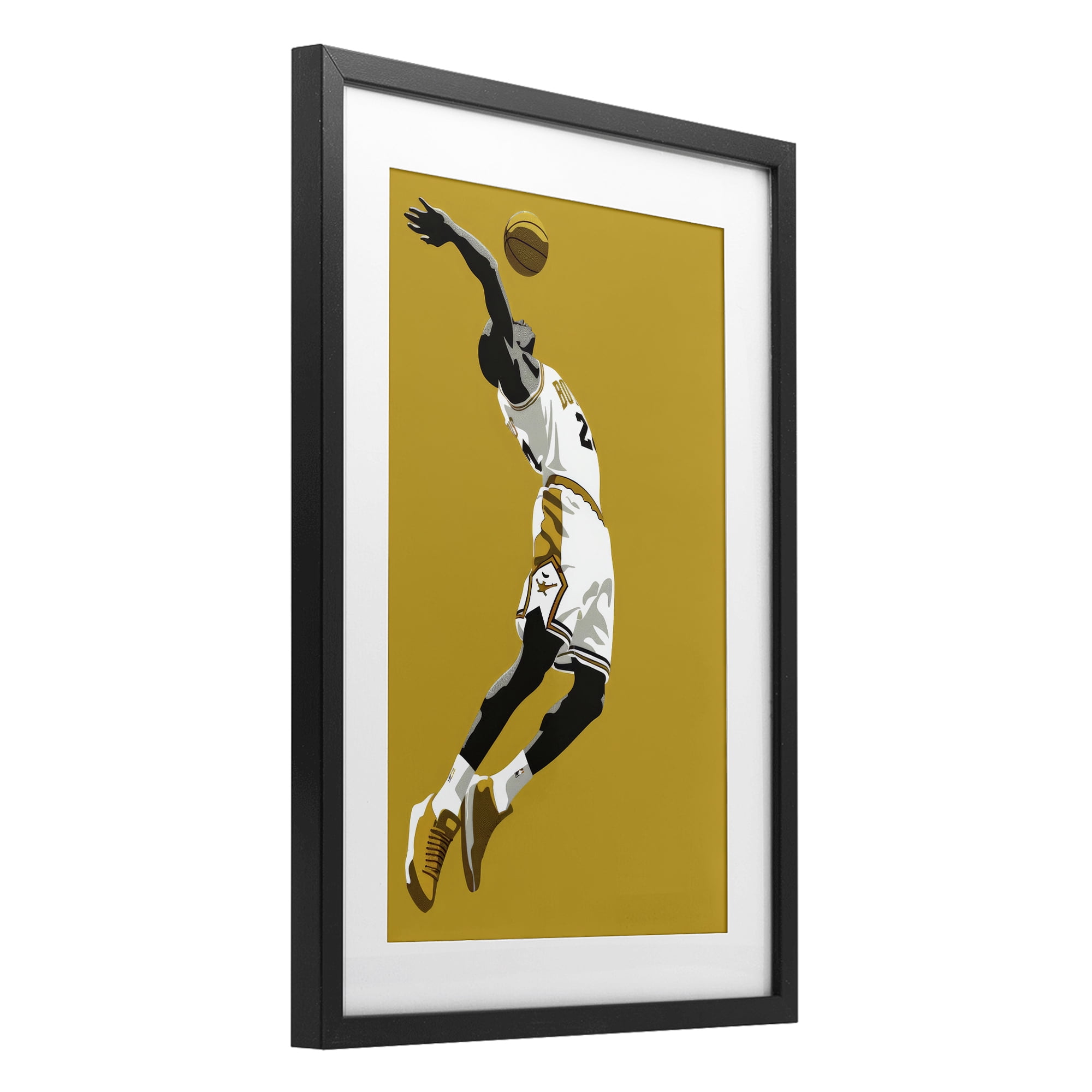 Stupell Industries Iconic Basketball Dunk Black Framed Print Under Glass, design by Ray Powers