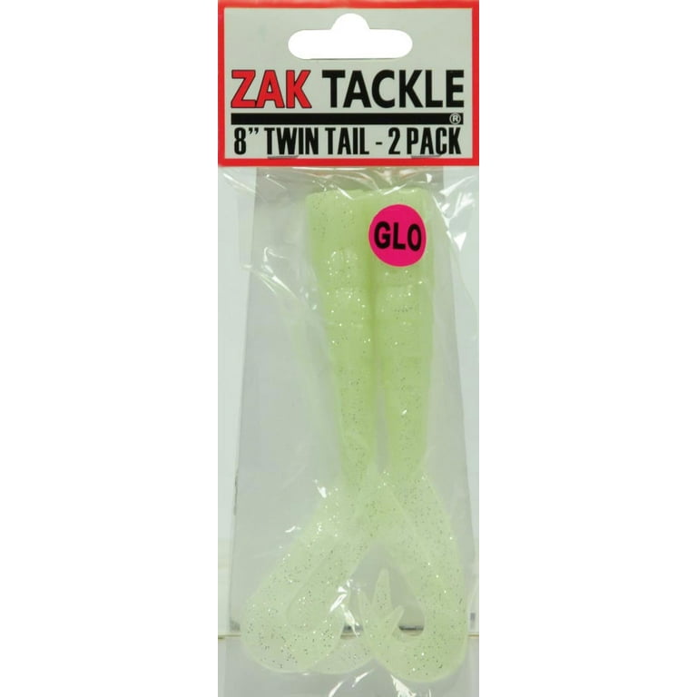 Zak Tackle 2pk 8 Twin Tail Glow - Z-TT1086G-2