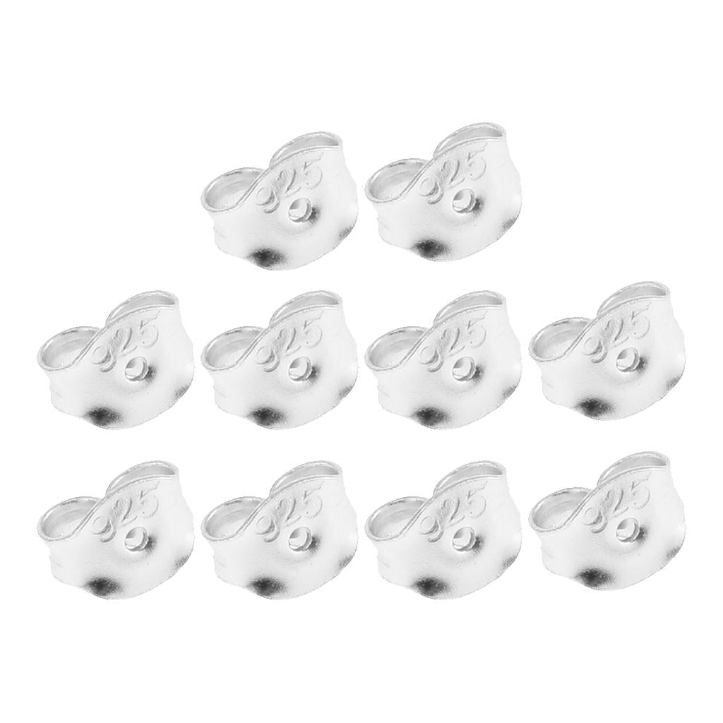 10Pcs 925 Earring Backs Replacements for Earrings Studs Backings