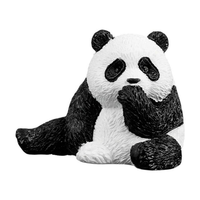 Panda de Madera de Brasil Mini Estatua de Panda de Resina de Árbol de Brasil para Decoración de Panda de Madera de Brasil Hidropónico Divertido de Sobremesa Interior O