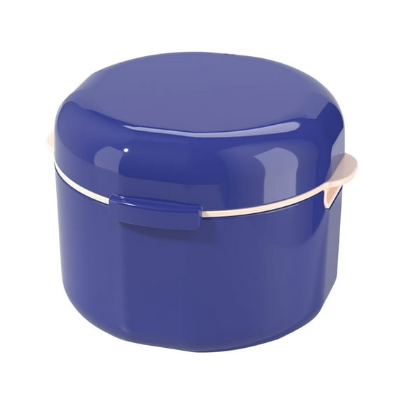 Denture Case, Retainer Box, Portable Double Layer Sleeve Storage Box with Hollow Drainage Cover for Travel