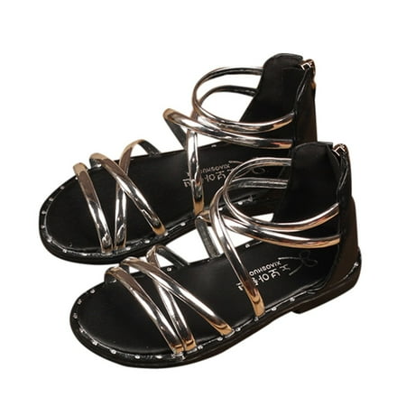 

Summer Children Kid Girls Roman Zipper Sandals Boot Beach Princess Shoes Child Footwear