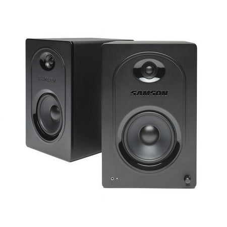 Samson - MediaOne 5.25" 40W 2-Way Powered Studio Monitors (Pair) - Black