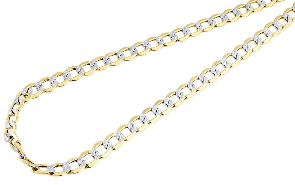 Chains .925 Sterling Silver 6.50MM Fancy Diamond-Cut Open Cable Link Necklace