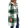 thumbnail image 6 of Nowekniz Women's Hooded Plaid Long Flannel Shacket, Oversized Button Down Coat Casual Warm Trench Jacket for 2026 Fall Winter, 6 of 7