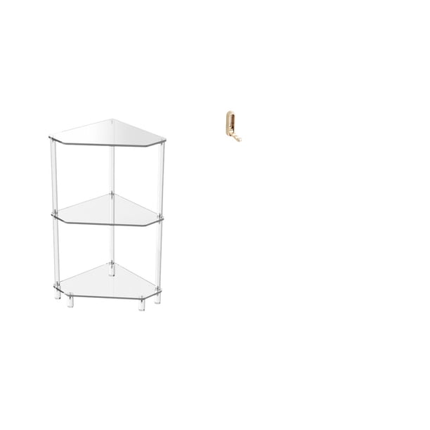 Mesa auxiliar de esquina,Mesa auxiliar de esquina de acrílico de 3 niveles,Gancho de pared plegable,Ganchos de pared plegables Ganchos de pared para abrigos,Gancho de pared para