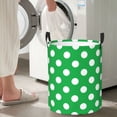 thumbnail image 5 of Fotbe Green And White Polka Dot Pattern Laundry Basket with Handles, Waterproof Large Laundry Hamper, Wash Bag for Corner Dorm, Rolling Laundry Basket with Handles-Medium, 5 of 6