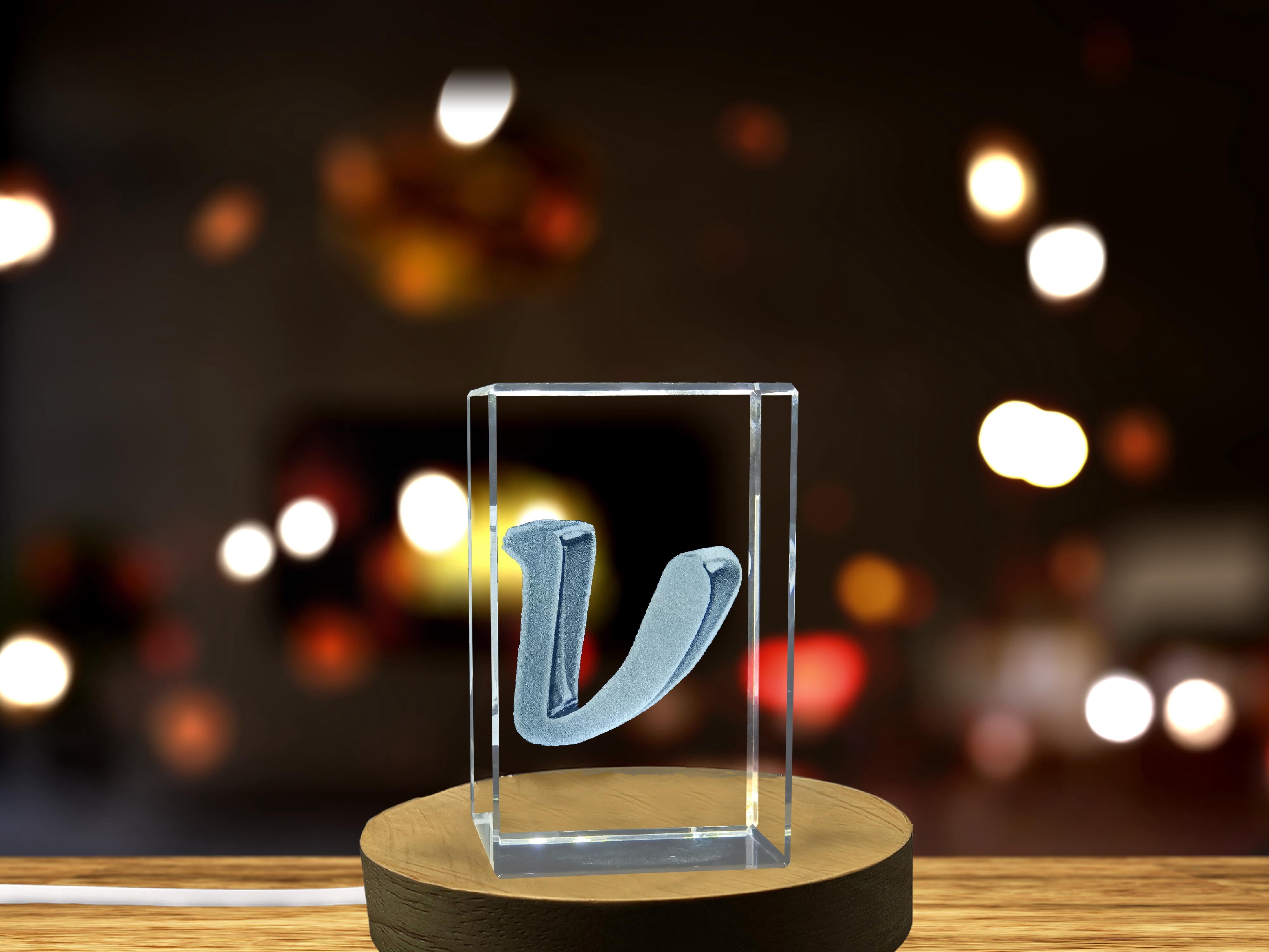 nu Greek alphabet letter 3D Engraved Art