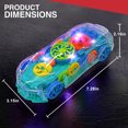 thumbnail image 2 of Ucradle Light Up Transparent Car Toys for Kids, Bump and Go Toy Car with Colorful Moving Gears, Music, and LED Effects, Vehicles Toys for Toddlers Kids Child, Great Birthday Gift Idea, Green, 2 of 8