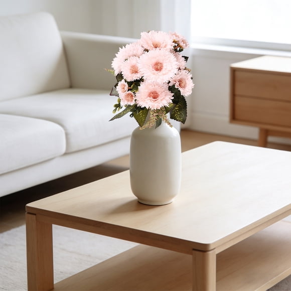 Linnome Artificial Sunflower Faux Floral Arrangement for Home Decoration Wedding Handheld Flower Wall 30cm Pink