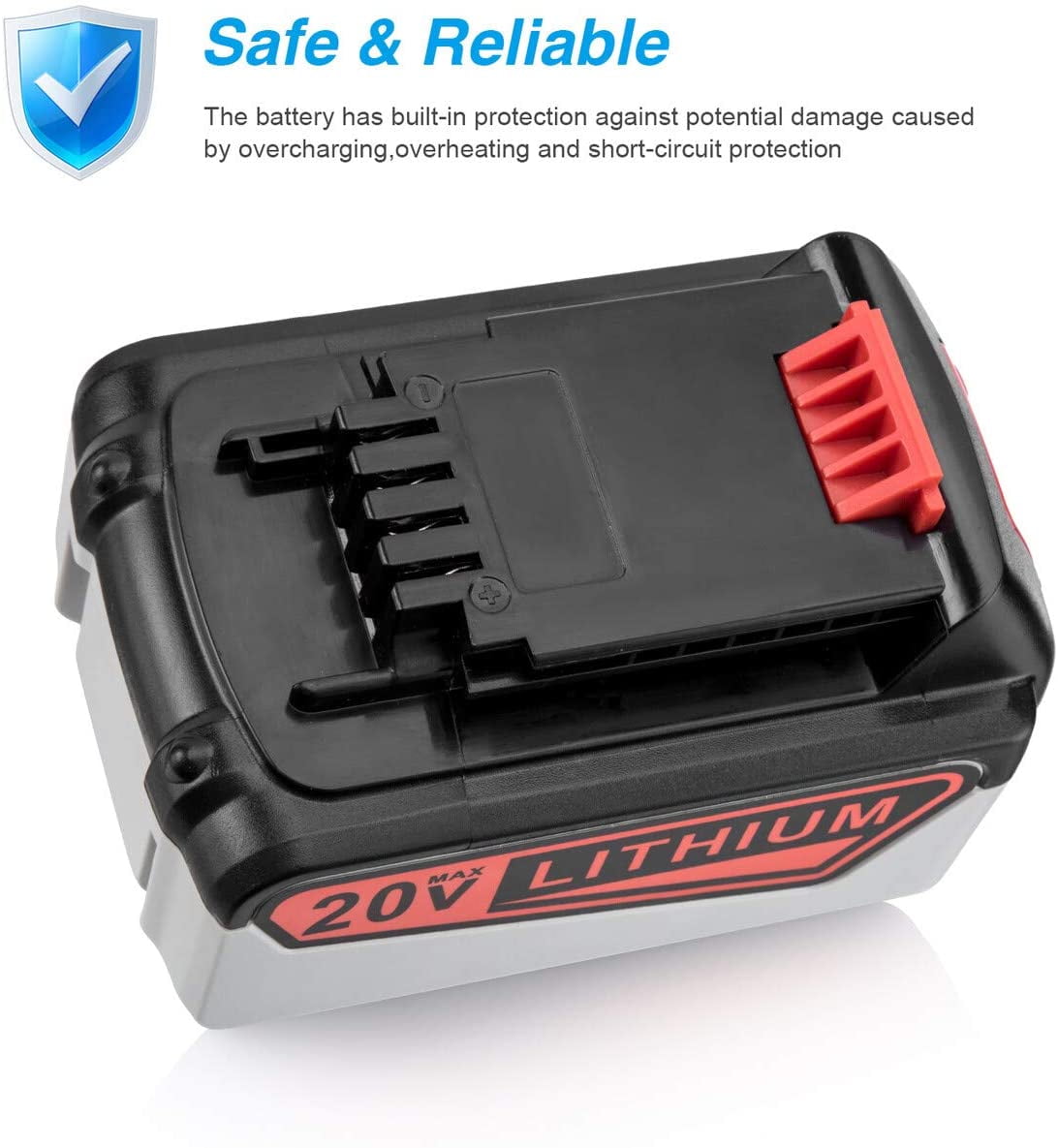 LBXR20 6.0Ah 20V MAX Replacement Lithium Battery Compatible with Black and Decker LBXR20 LB20 LBX20 LBXR2020-OPE LBXR20B-2 LB2X4020 