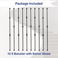 thumbnail image 4 of Sidasu Iron Balusters Set of 10 Double Knuckle Stair Spindles - 1/2" Square Metal Balusters With Swivel Shoes, 4 of 7