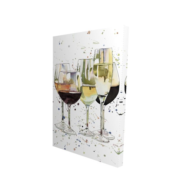 Beautiful wine glasses - 24"x36" canvas - Print on demand