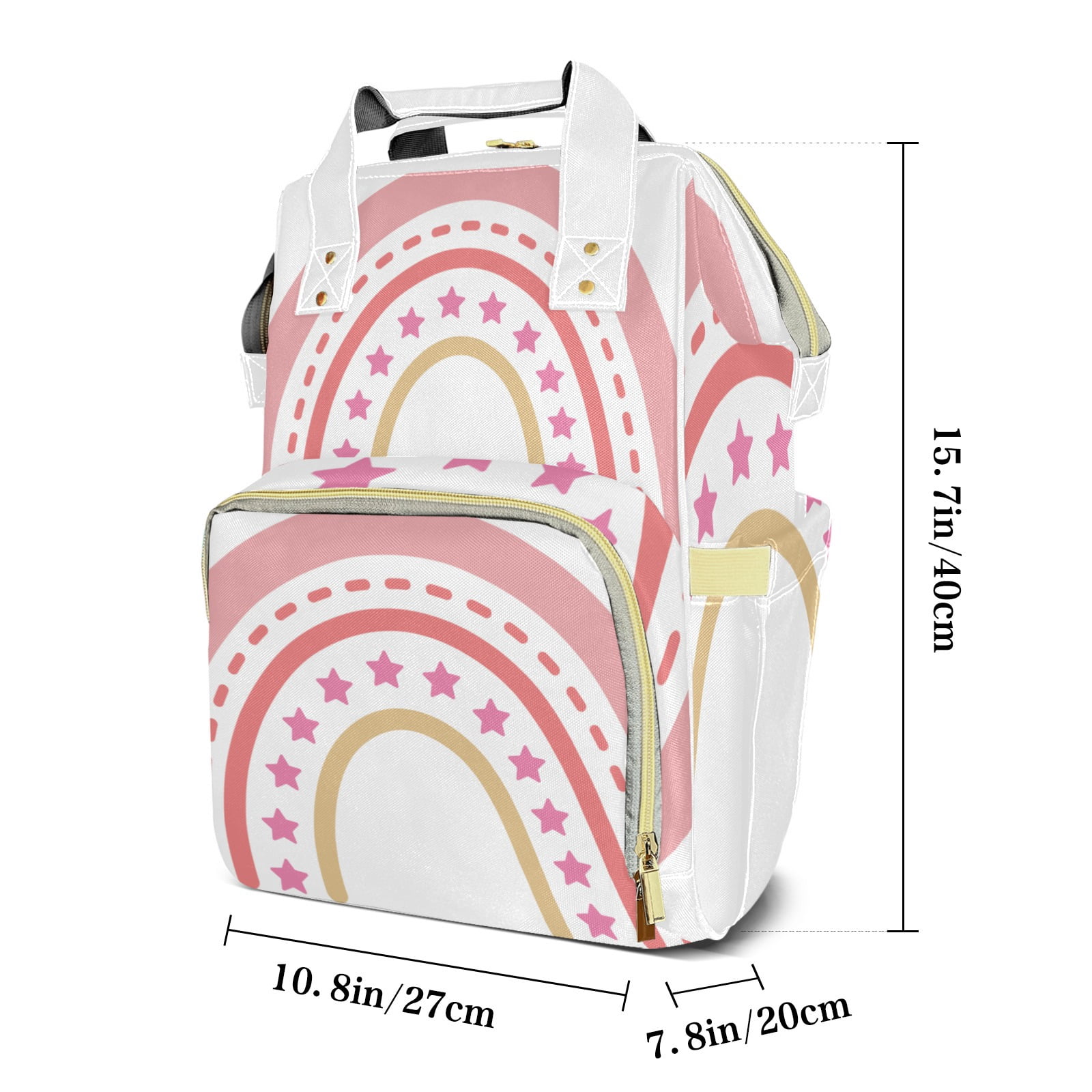 Rainbow Diaper Backpack – Large Capacity, Insulated Baby Bottle Pocket, Multifunctional Mommy Bag for Boys & Girls