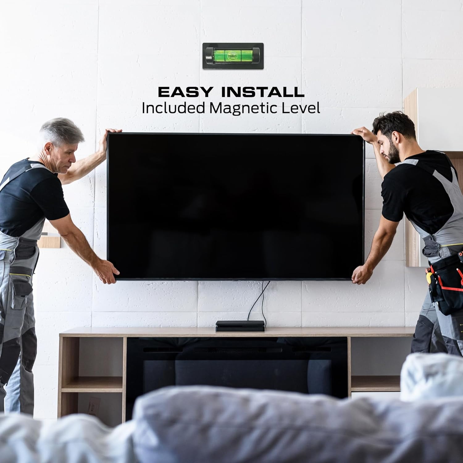 Monster Full Motion TV Mount for 32”-80” TVs up to 88 Lbs., Flat Panel Swivel & Tilt Television Mount, Heavy Gauge Steel Construction, Tilts 5° - -15°, 90° Swivel