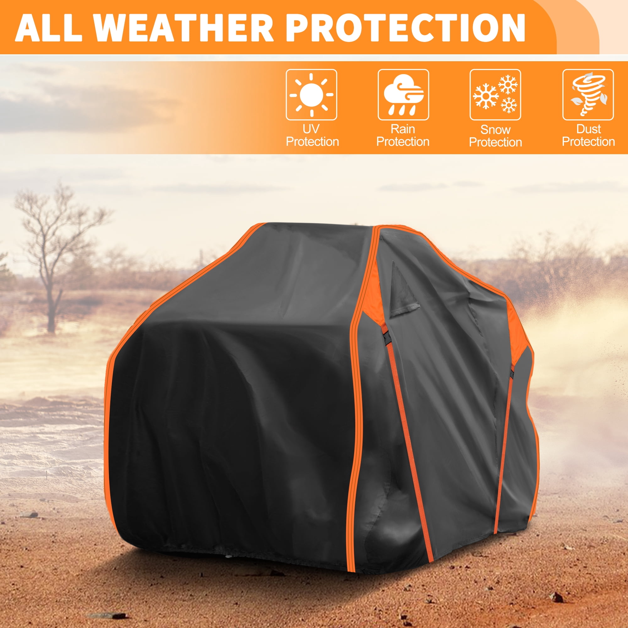 Unique Bargains ATV Cover for Can-am Outlander 500 Waterproof Protection Black Orange