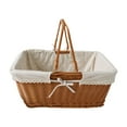 thumbnail image 1 of Cesta de picnic de ratán sintético, cesta de almacenamiento, cesta decorativa tejida con asa, cesta de picnic ligera, cesta de frutas para , Style E Estilo E, 1 of 8