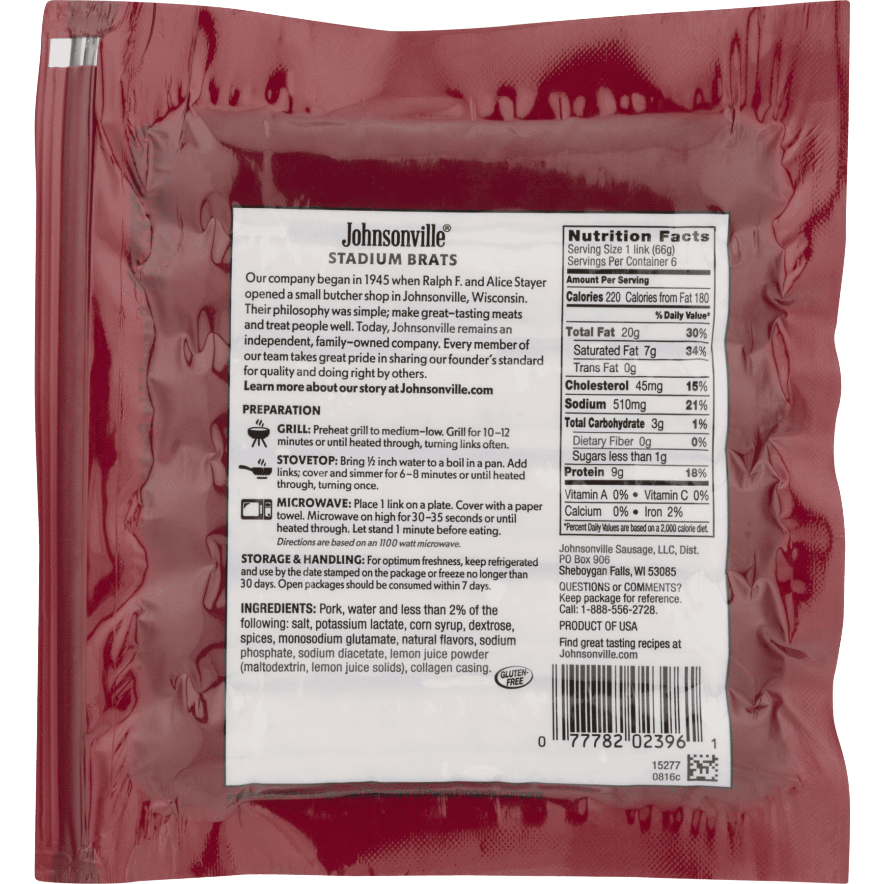 Johnsonville Stadium Brat Nutrition Besto Blog