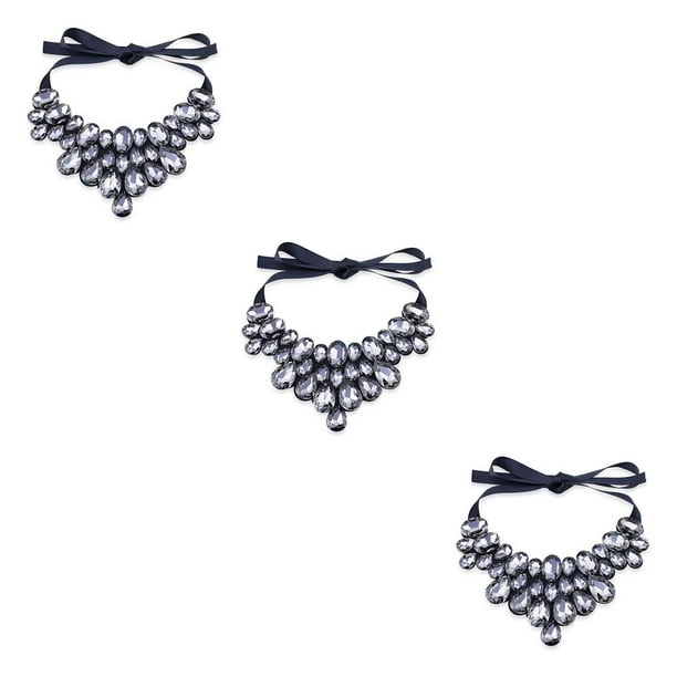 Sonducket Collar de mujer, gargantillas, colgantes, gargantilla para niñas, adorno de cuello, fiesta, banquete, damas, babero brillante, Type4 NO4