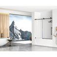 thumbnail image 3 of Elegant Kitchen & Bath TD111-6060MBK Tempered Glass & Metal Tub Door, Matte Black, 3 of 3