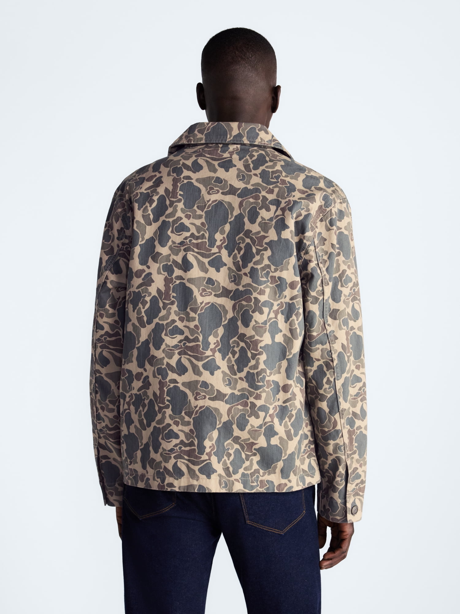 Free Assembly Men's Cotton Camo Utility Jacket, Sizes XS-3XL